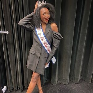 Black Cold Shoulder Blazer Dress